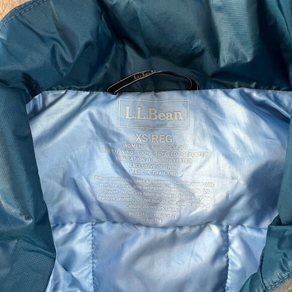 LL Bean PrimaLoft Packaway Vest Womens XS Regular Blue - Picture 3 of 5